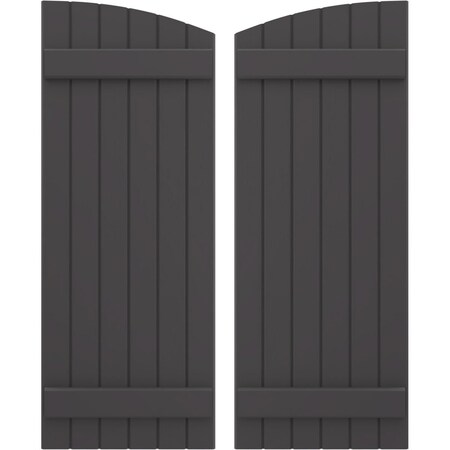 Ekena Millwork Americraft 6-Board (2 Batten) Wood Joined Board-n-Batten Shutters w/Ellipt Top, ARW101BE621X79SMH, PR ARW101BE621X79SMH